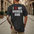 I Love Hot Divorced Dads Red Hearts Men's Back Print T-Shirt