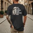 Man Of God Husband Daddy Protector Hero Lion Father's Day Men's Back Print T-Shirt