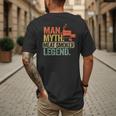 Man Myth Meat Smoker Legend Dad Grillfather BBQ Meat Smoking Men's Back Print T-Shirt