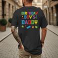 Master Builder Birthday Boy's Daddy Building Bricks Blocks Men's Back Print T-Shirt