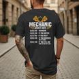 Mechanic Men Dad Hourly Rate Car Auto Garage Mechanic Men's Back Print T-Shirt