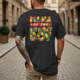 Mom And Dad Mama Birthday Boy Building Bricks Family Party Men's Back Print T-Shirt