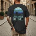 Ofishally Retired Fishing Retro Retirement Dad Men Men's Back Print T-Shirt