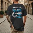 My Papa Lives In Heaven Shirt Memorial Day Papa Dad Grandpa Men's Back Print T-Shirt