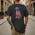 Patriotic Pitbull American Flag 4th Of July Dog Pitbull Dad Men's Back Print T-Shirt