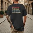 Plumber The Man The Myth The Legend Dad Hero Men's Back Print T-Shirt