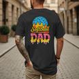 Retro Ice Cream Drip Softball Dad Game Day Dad Father's Day Men's Back Print T-Shirt