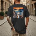 The Scream Cat Parody For Kitty Cat Lover Cat Mom Cat Dad Men's Back Print T-Shirt