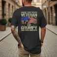 I Have Two Titles Veteran And Grumpy Dad Papa Grandpa Men's Back Print T-Shirt