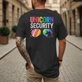 Unicorn Security Birthday Family Halloween Costume Mom Dad Men's Back Print T-Shirt Unicorn Security Birthday Family Halloween Costume Mom Dad Men's Back Print T-Shirt