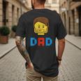 Unique Family Dad Master Builder Building Bricks Blocks Men's Back Print T-Shirt