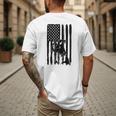American Flag USA Patriot Boxer Dog Dad Men's Back Print T-Shirt