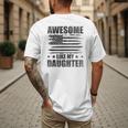 Awesome Like My Daughter Mom Dad American Flag Men's Back Print T-Shirt