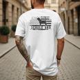 Beagle Dad Distressed American Flag Patriotic Dog Men's Back Print T-Shirt