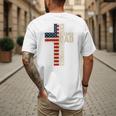 Blessed Dad Christian From Daughter Son Jesus Patriotic Men's Back Print T-Shirt