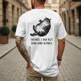 Cat Father I Am But Skin And Bones Cat Dad Meme Humor Men's Back Print T-Shirt