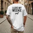 Dachshund Dog I Love My Weenie Dad Mom Dog Lover Men's Back Print T-Shirt Dachshund Dog I Love My Weenie Dad Mom Dog Lover Men's Back Print T-Shirt