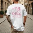 Dad Of The Birthday Girl Bow Cute Pink Matching Family Party Men's Back Print T-Shirt