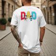 Disney Mickey And Friends Mickey Minnie Dad Collegiate Logo Men's Back Print T-Shirt