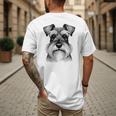 Dog Fingerprint Miniature Schnauzer Dad Mom Men's Back Print T-Shirt