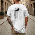 German Shepherd Dad Vintage Flag Patriotic Dog Men's Back Print T-Shirt