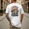 Id Rather Be Fishing Largemouth Bass Fish Dad Jokes Men's Back Print T-Shirt