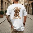 I Love My Cavapoo For Mom Dad Kids Men's Back Print T-Shirt