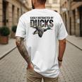 Mallard Duck Hunting Camo Easily Distracted Duck Dad Men's Back Print T-Shirt
