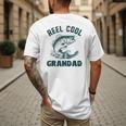 Reel Cool Grandad Fishing Grandpa Vintage Style Men's Back Print T-Shirt