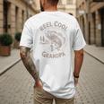 Reel Cool Great Grandpa Step Dad Fishing Father Day Men's Back Print T-Shirt