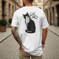 Tuxedo Cat Dad Cat Dad Tuxedo Cat Dad Men's Back Print T-Shirt