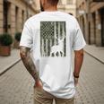 US Flag Deer Elk Buck Camoflage Hunting Hunter Dad Grandpa Men's Back Print T-Shirt