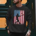 American Flag Vintage Baseball Flag Dad Mom Tee T-Shirt Men Sweatshirt