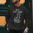 Best Cat Dad Ever Fun Line Art Illustration Men Sweatshirt