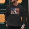 Best Dog Dad Ever American Flag American Bully Dad Men Sweatshirt