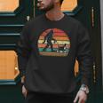 Bigfoot Walking a Dog Bernedoodle Dog Dad Men Sweatshirt