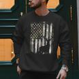 Camo US Flag Deer Elk Buck Camoflage Hunting Hunter Dad Short Sleeve Men Sweatshirt