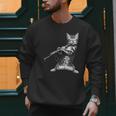 Cat Playing The Clarinet For Cat Lover Cat Mom Cat Dad Men Sweatshirt