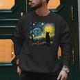 Cat Starry Night Van Gogh Cat For Cat Lover Cat Mom Cat Dad Men Sweatshirt