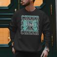 Cheer Dad Daddy Bow Sport Cheerleader Cheerleading Teal Blue Men Sweatshirt