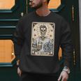 Cheer Dad Tarot Card Skeleton Cheerleading Fathers Day Men Sweatshirt