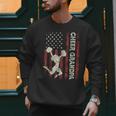 Cheer Grandpa US Flag Dad Patriotic Cheerleader Fathers Day Men Sweatshirt