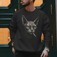 Cigarette Smoking Sphynx Cat Meme Stupid For Dad Men Sweatshirt