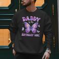 Dad Of The Birthday Girl Tie Dye Butterfly Birthday Family Men Sweatshirt