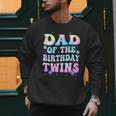 Dad Of The Birthday Twins Girls Kids Party Retro Bday Men Sweatshirt