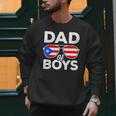 Dad Of Boys Fathers Day Retro Puerto Rico Flag Boricua Dad Men Sweatshirt