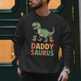 Daddy Saurus Dinosaur Dad Of Two Kids Dino Family Men Sweatshirt