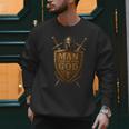 Faithful Warrior Man Of God Christian Men Knight Armor Dad Men Sweatshirt