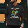 Fun Heart Puzzle Shirts Dad Autism Awareness Family Support Men Sweatshirt
