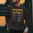 Handyman Hourly Rate Fathers Day Dad Men Sweatshirt